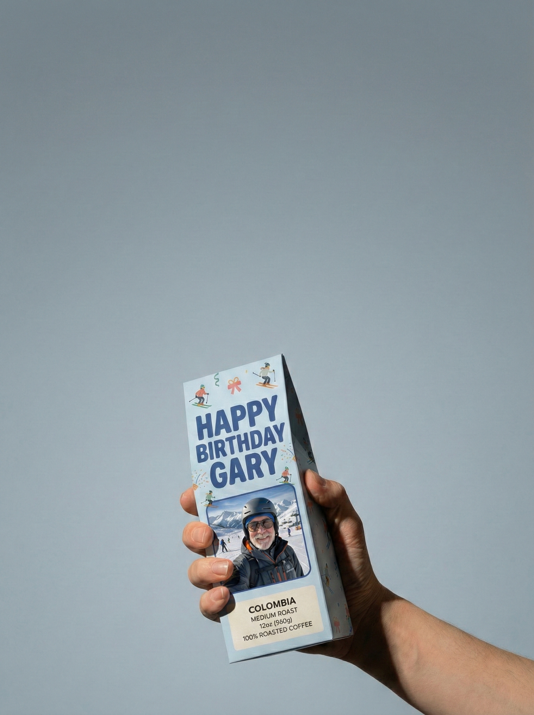 Roastify custom coffee packaging floating in motion