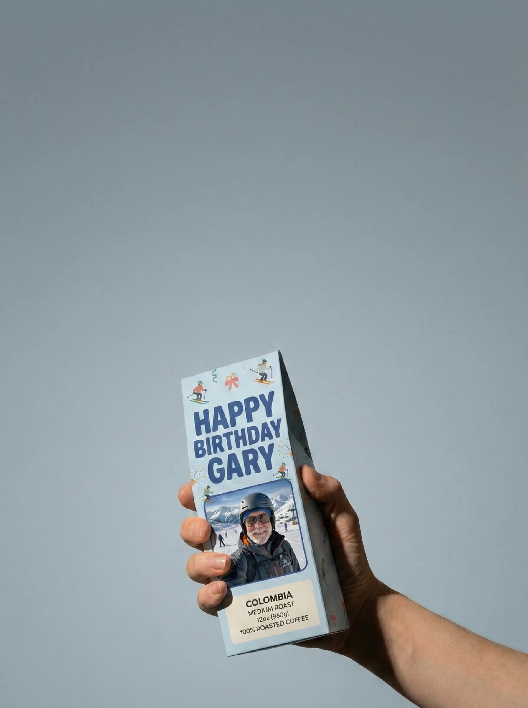 Roastify custom coffee packaging floating in motion
