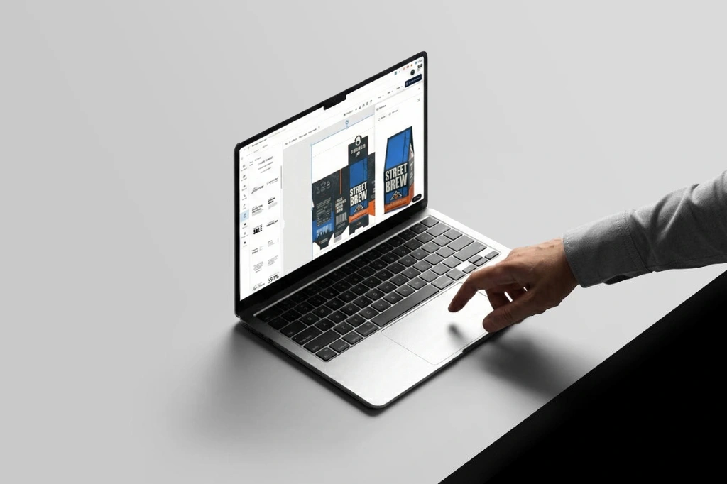 Roastify packaging designer interface