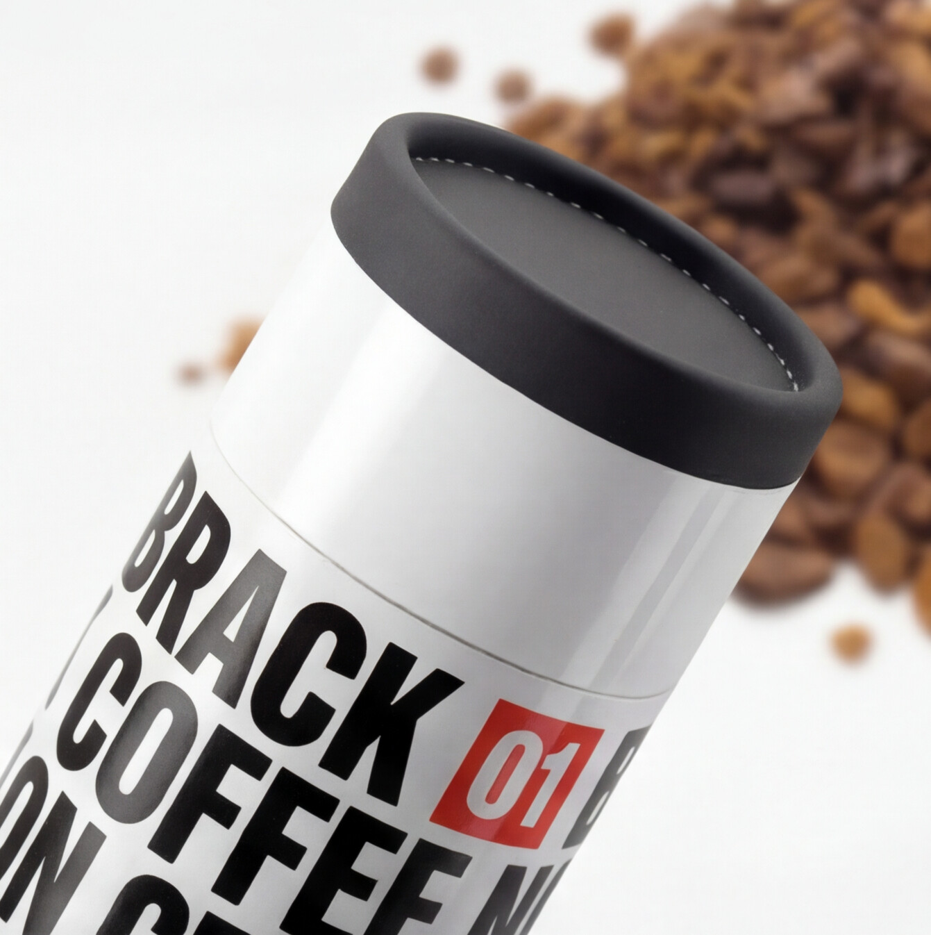 Private label instant coffee tube being prepared hot or cold