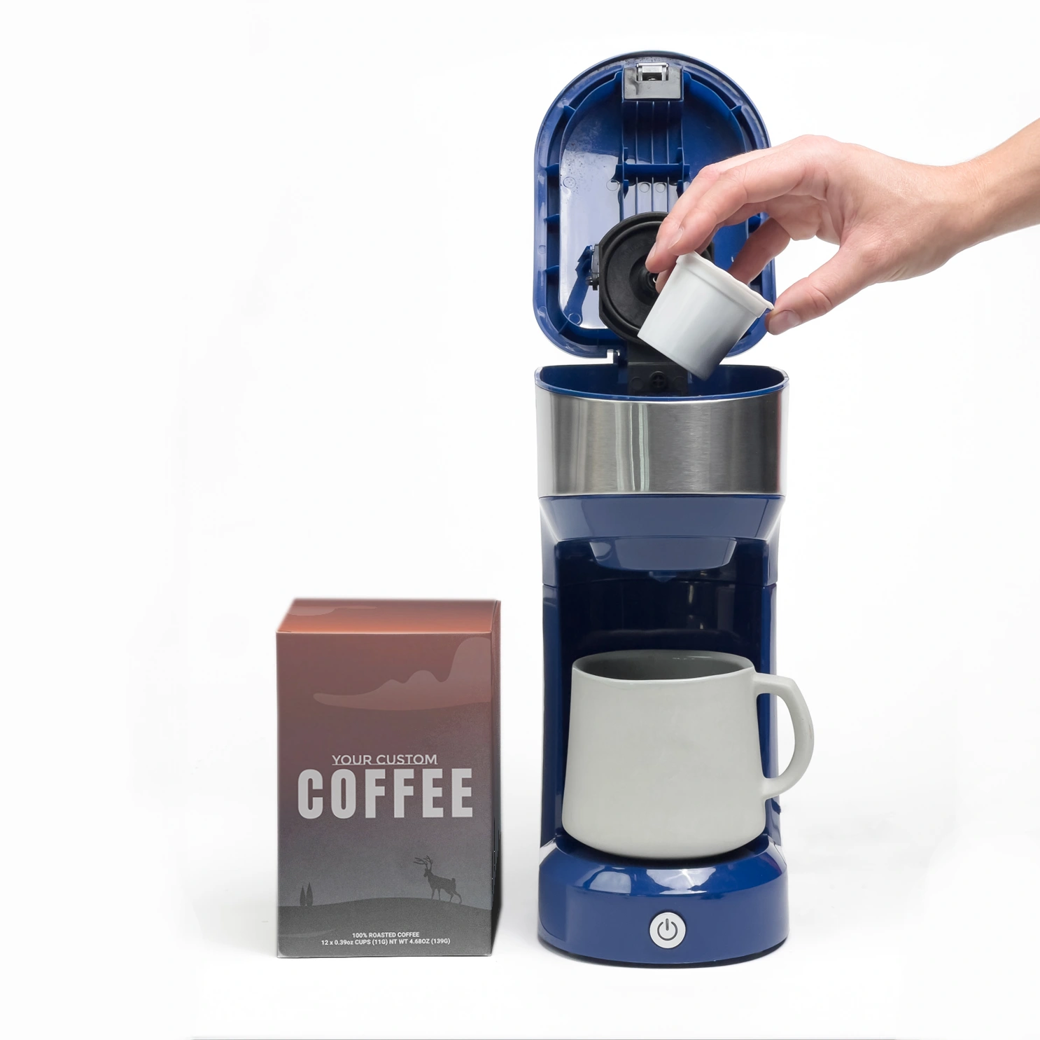 Private label coffee pods being loaded for fulfillment